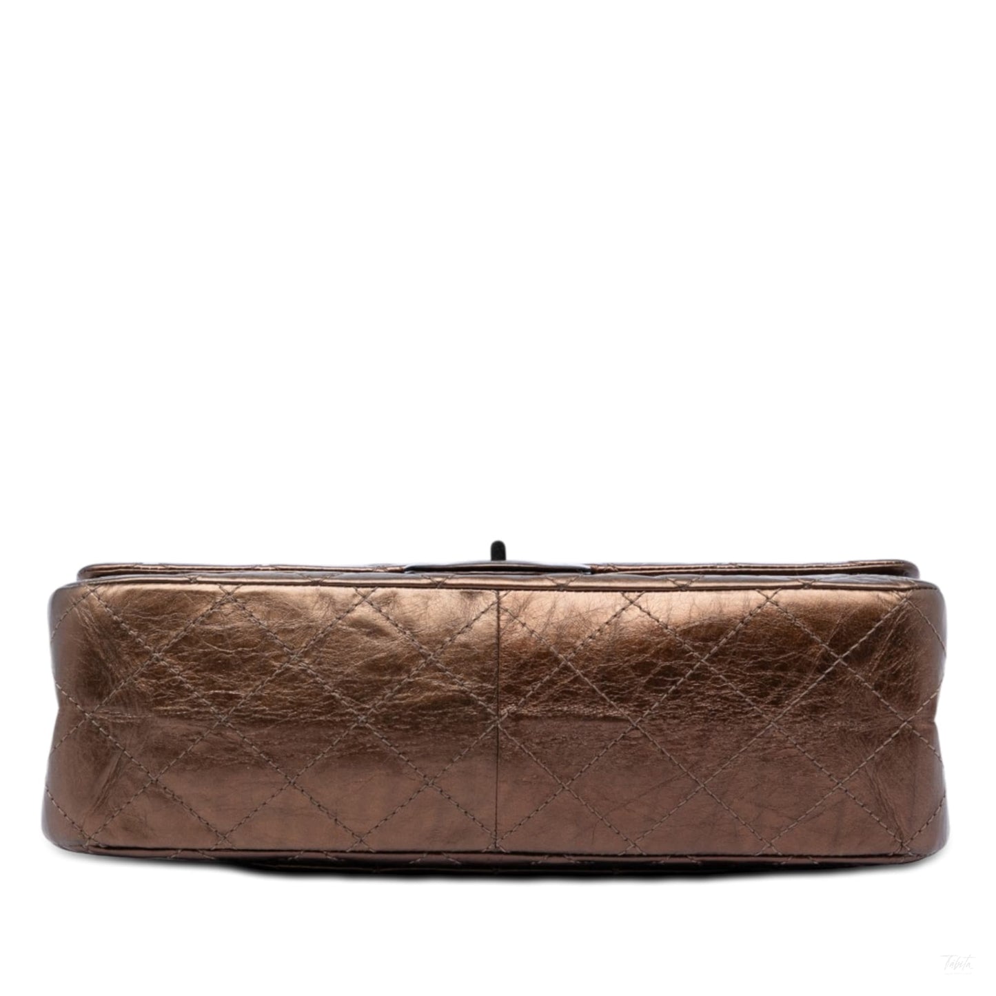 Second hand Chanel 2.55 Reissue Maxi Calfskin Leather Matelassè Flap Shoulder Bag Brown - Tabita Bags