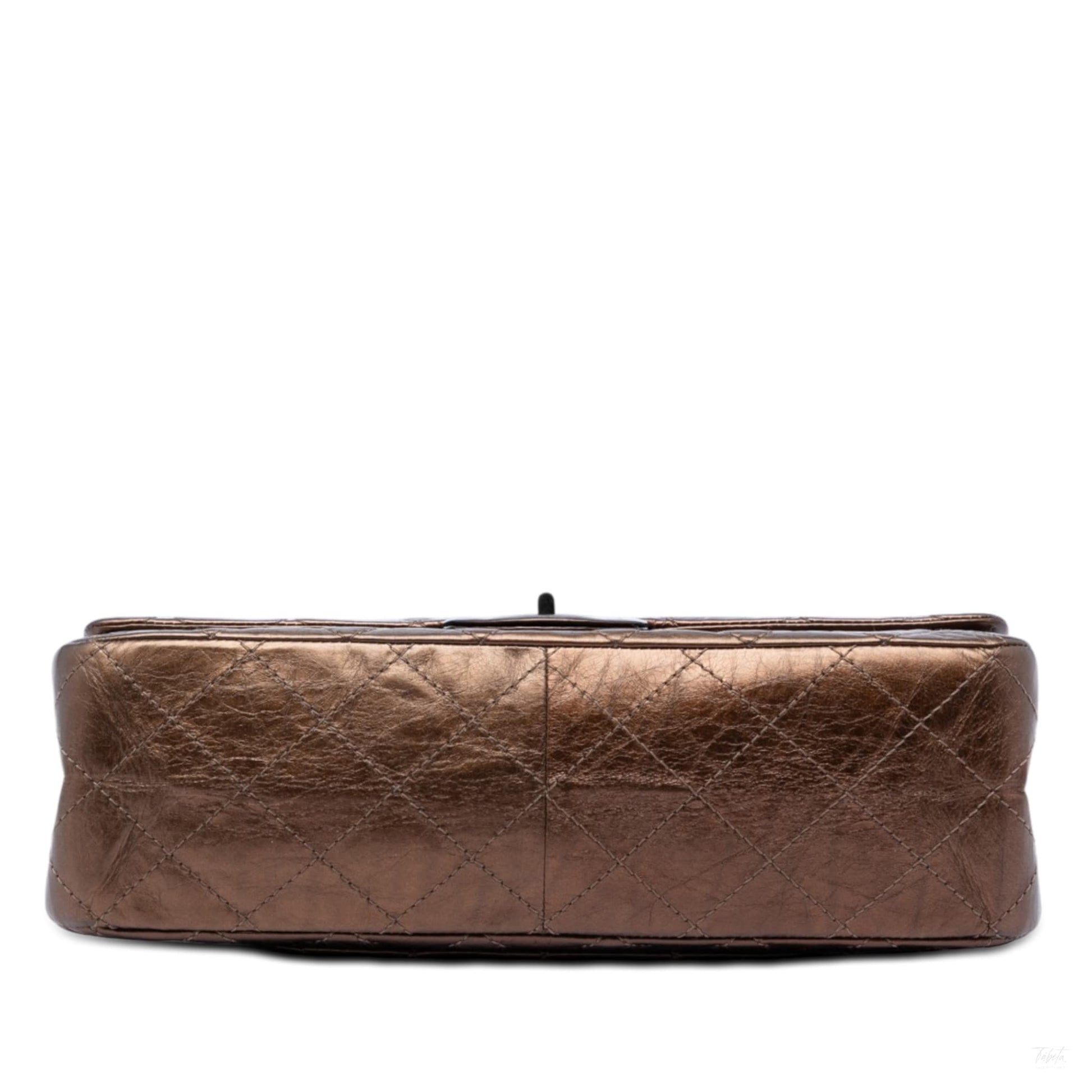Second hand Chanel 2.55 Reissue Maxi Calfskin Leather Matelassè Flap Shoulder Bag Brown - Tabita Bags