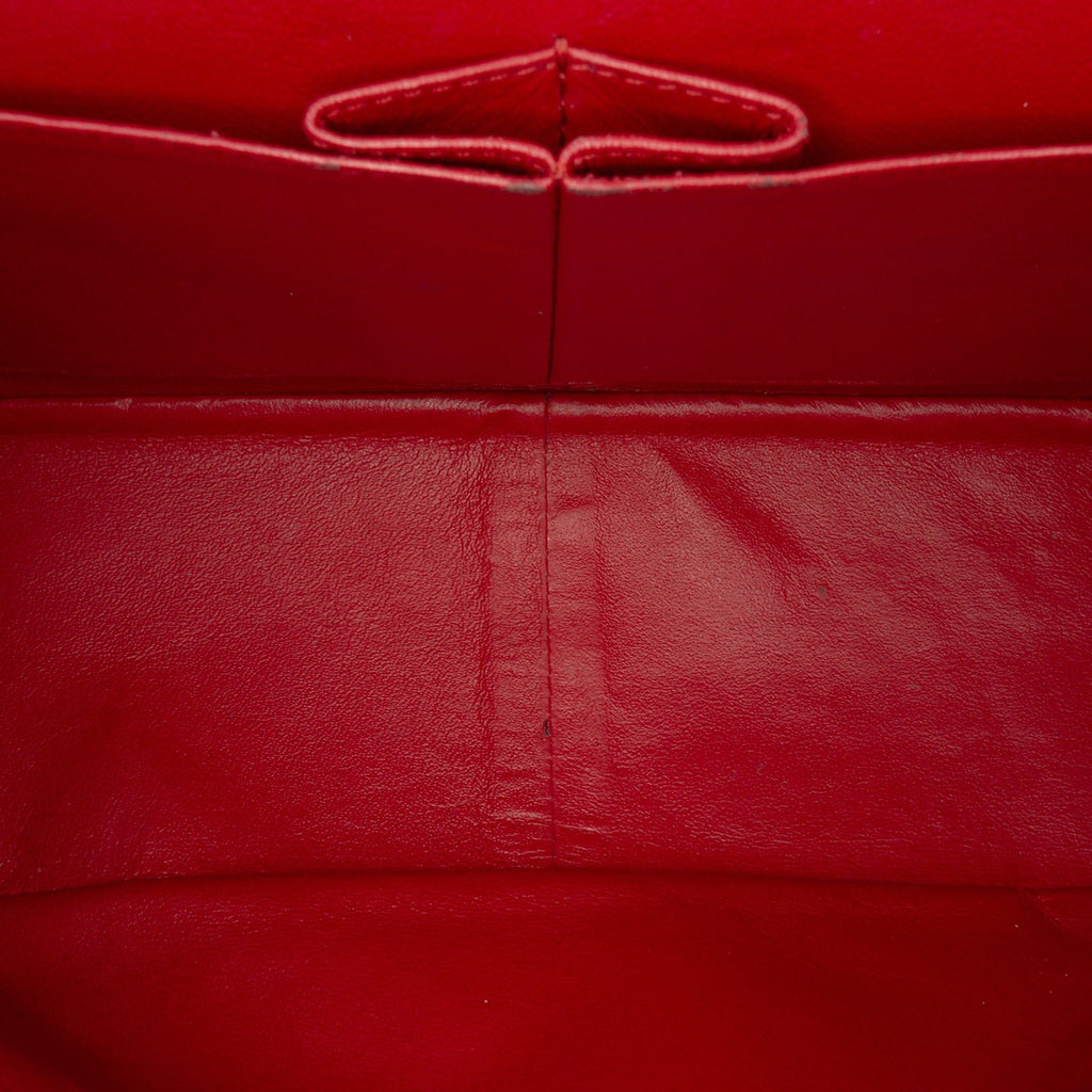 Second hand Chanel 2.55 Reissue Maxi Lambskin Leather Matelassè Flap Shoulder Bag Red - Tabita Bags
