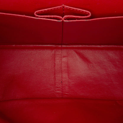 Second hand Chanel 2.55 Reissue Maxi Lambskin Leather Matelassè Flap Shoulder Bag Red - Tabita Bags