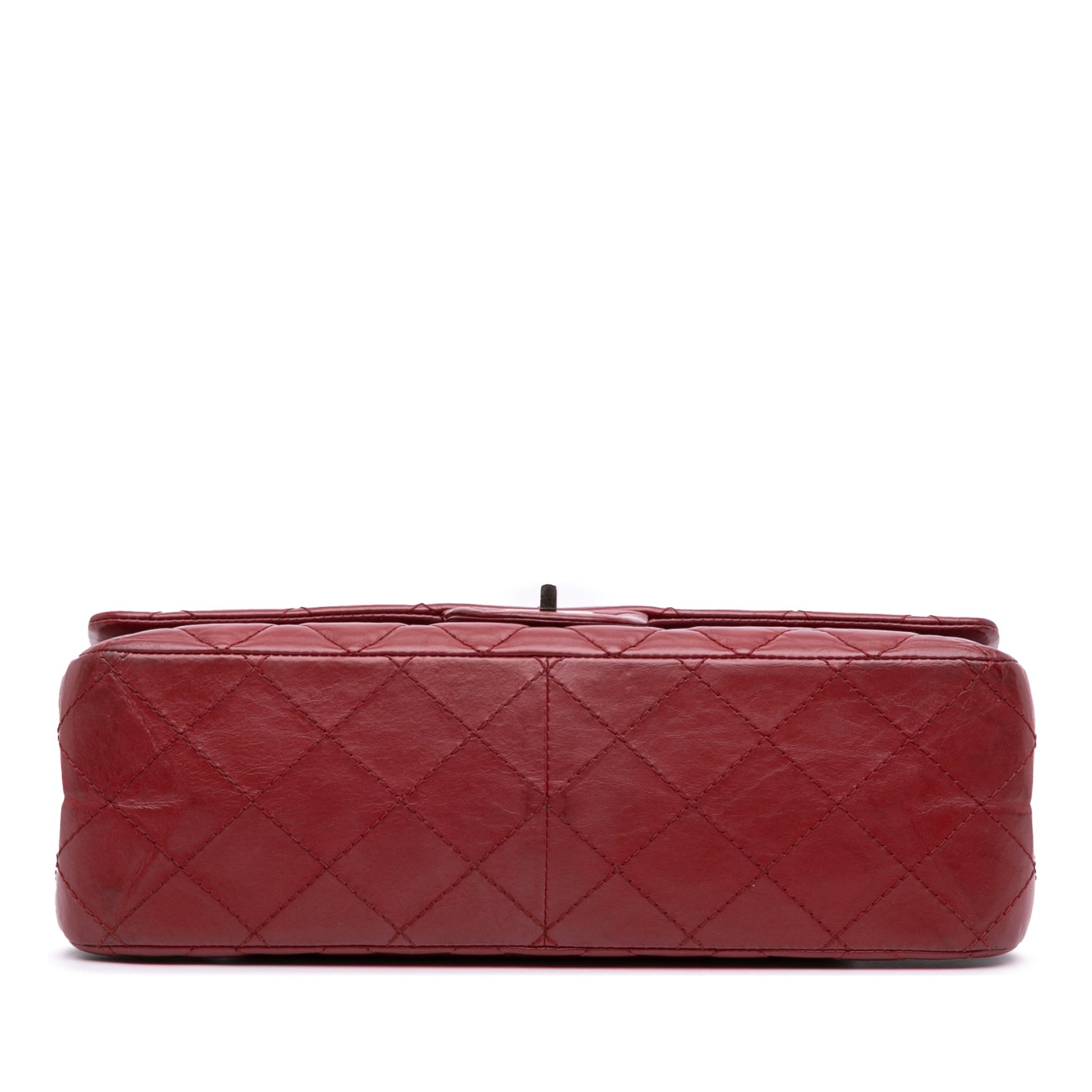 Second hand Chanel 2.55 Reissue Maxi Lambskin Leather Matelassè Flap Shoulder Bag Red - Tabita Bags