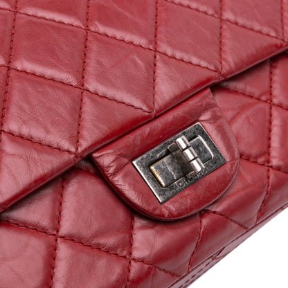 Second hand Chanel 2.55 Reissue Maxi Lambskin Leather Matelassè Flap Shoulder Bag Red - Tabita Bags