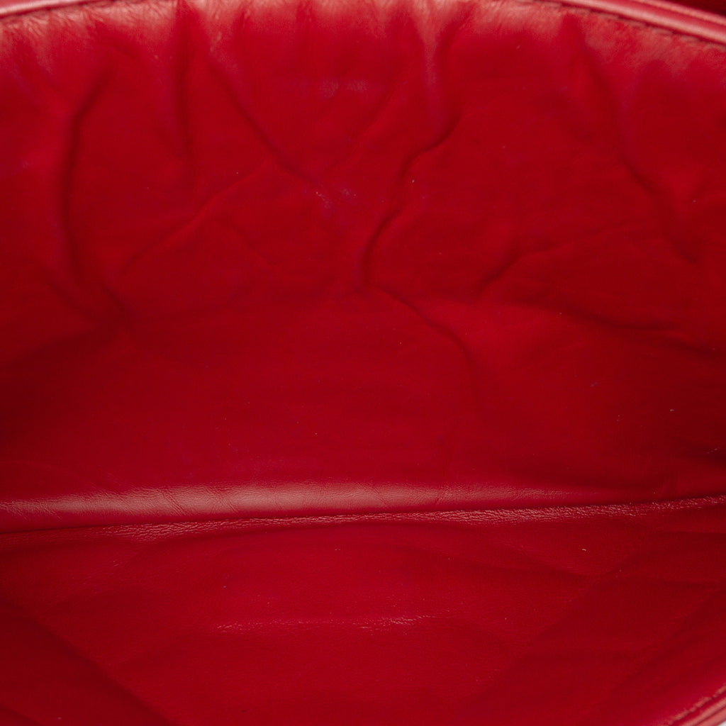 Second hand Chanel 2.55 Reissue Maxi Lambskin Leather Matelassè Flap Shoulder Bag Red - Tabita Bags