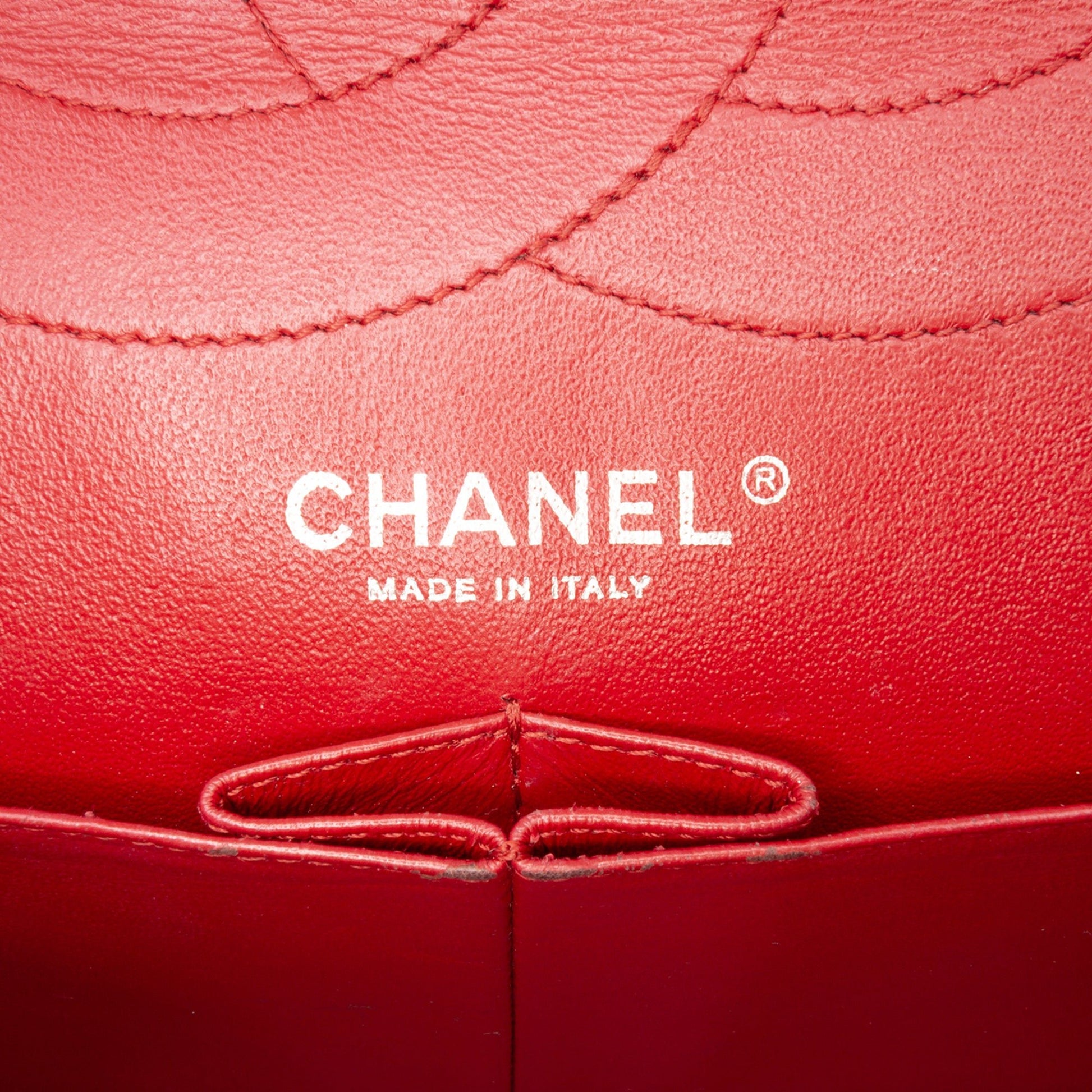 Second hand Chanel 2.55 Reissue Maxi Lambskin Leather Matelassè Flap Shoulder Bag Red - Tabita Bags