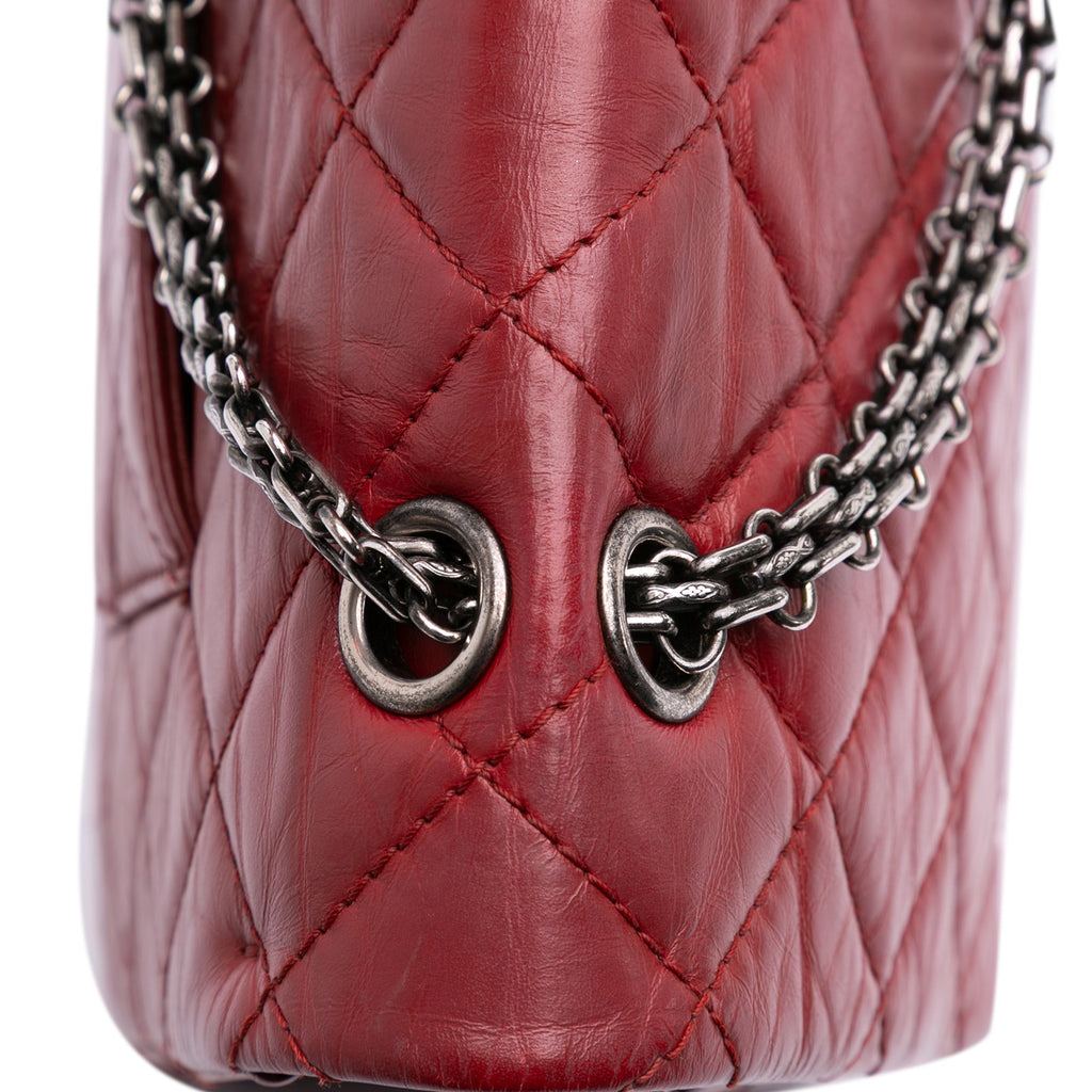 Second hand Chanel 2.55 Reissue Maxi Lambskin Leather Matelassè Flap Shoulder Bag Red - Tabita Bags