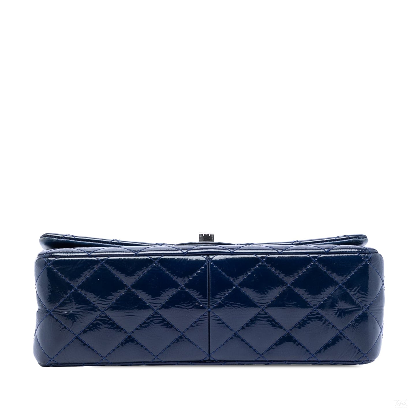 Second hand Chanel 2.55 Reissue Maxi Patent Leather Matelassè Flap Shoulder Bag Blue - Tabita Bags