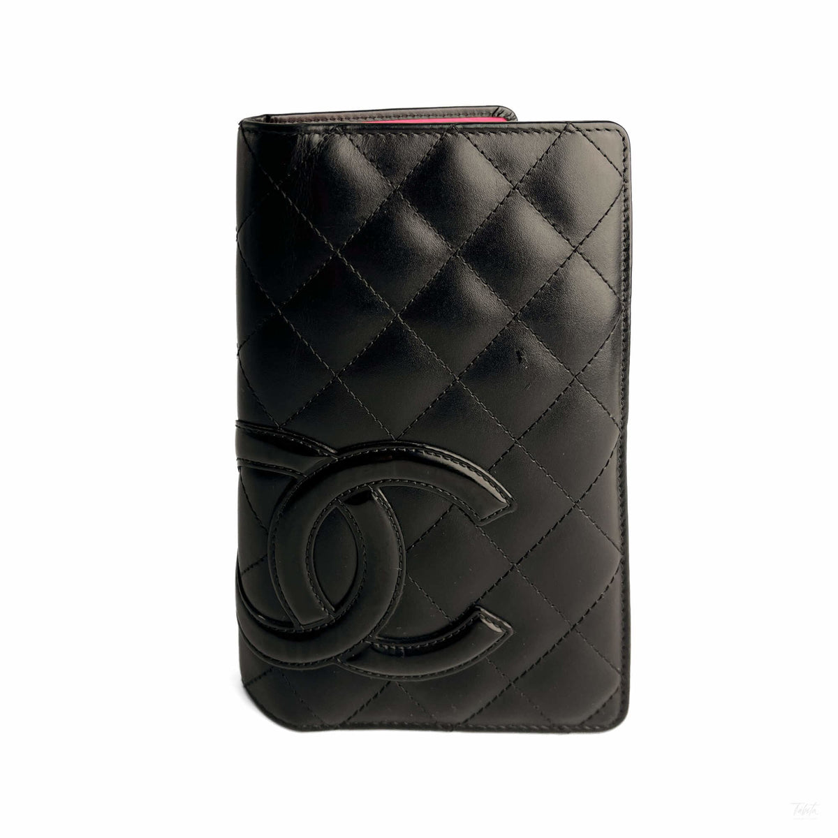 Second hand Chanel 31 Rue Cambon Lambskin Leather Matelassè Vertical Long Wallet Black - Tabita Bags
