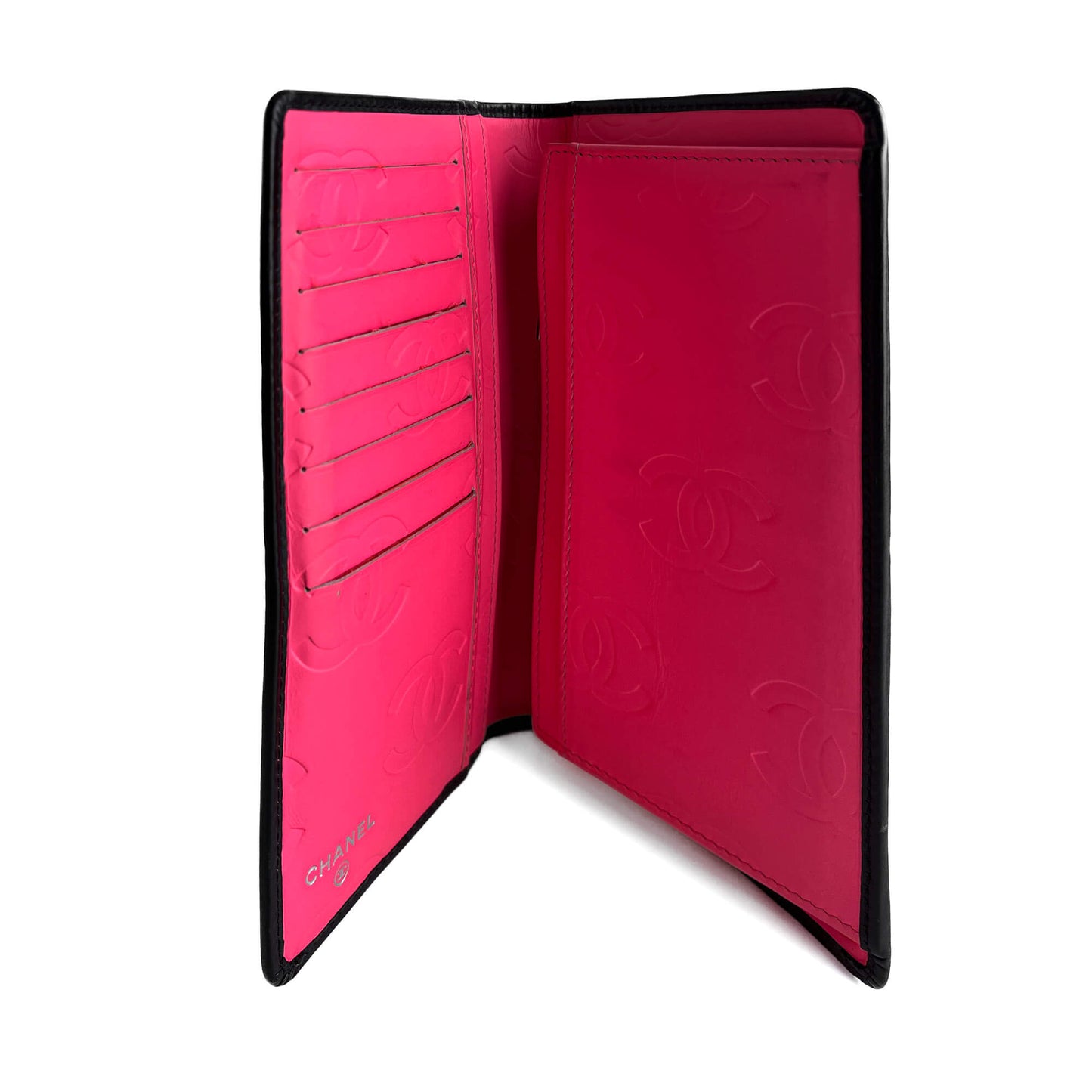 Second hand Chanel 31 Rue Cambon Lambskin Leather Matelassè Vertical Long Wallet Black - Tabita Bags