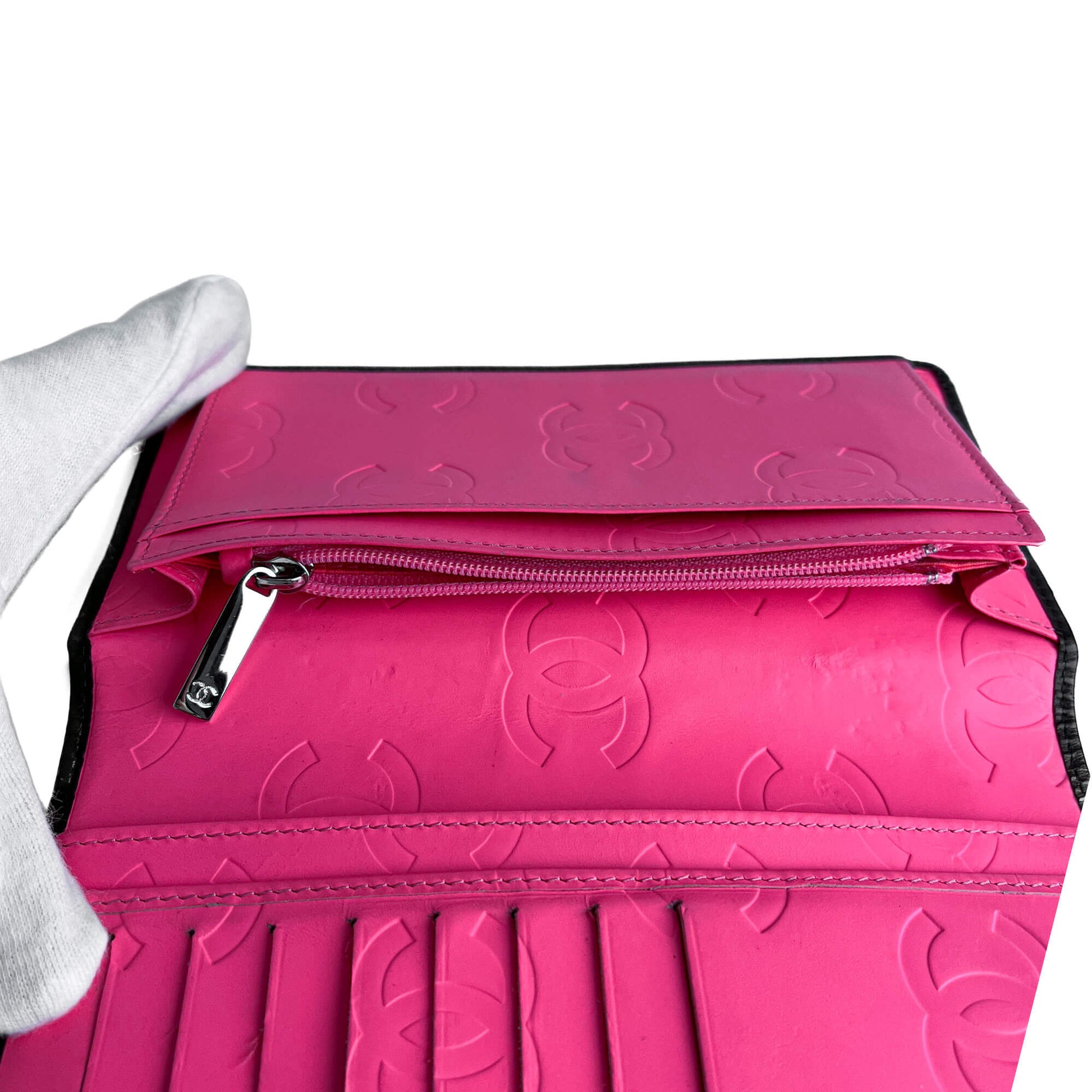 Second hand Chanel 31 Rue Cambon Lambskin Leather Matelassè Vertical Long Wallet Black - Tabita Bags