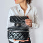 Second hand Chanel Acquarium Leather & PVC Shoulder Bag Black - Tabita Bags