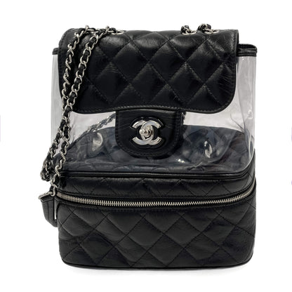 Second hand Chanel Acquarium Leather & PVC Shoulder Bag Black - Tabita Bags