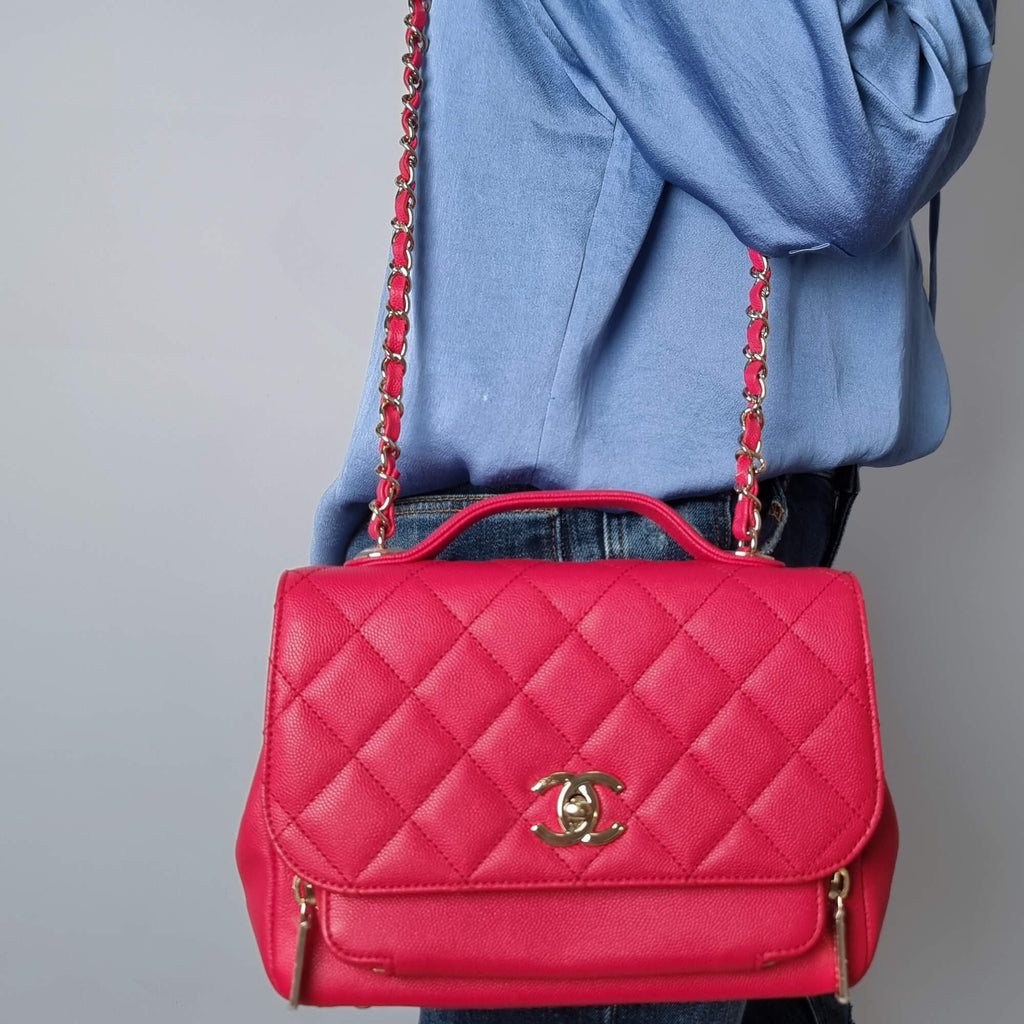 Second hand Chanel Affinity Caviar Leather Bag Pink - Tabita Bags