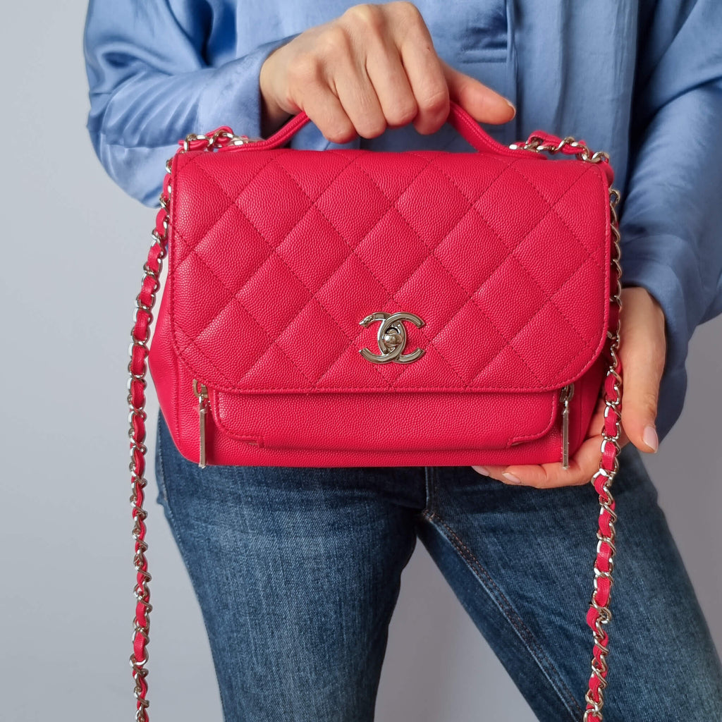 Second hand Chanel Affinity Caviar Leather Bag Pink - Tabita Bags