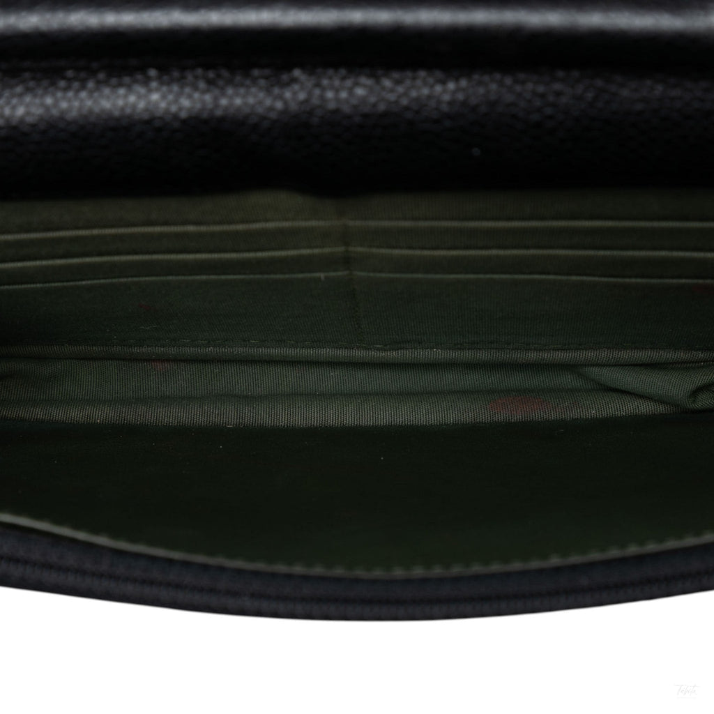 Second hand Chanel Boy Caviar Leather Quilted Wallet on Chain Crossbody Black - Tabita Bags