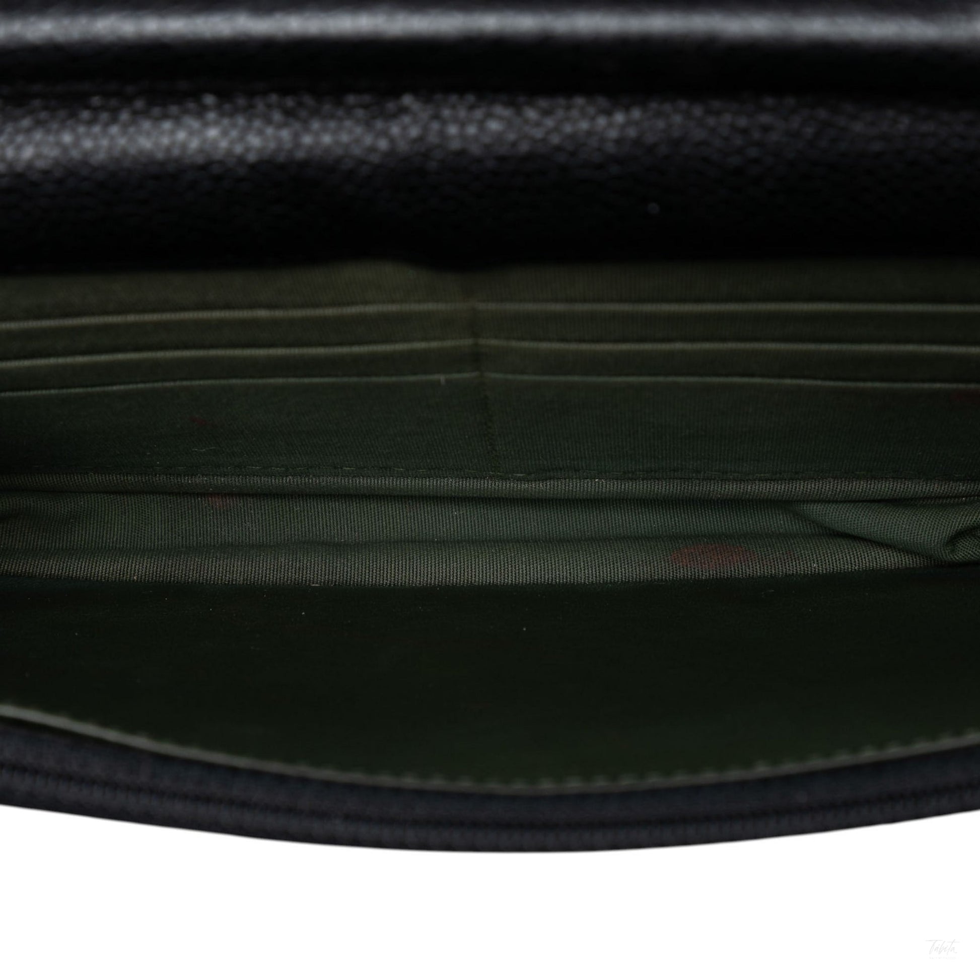 Second hand Chanel Boy Caviar Leather Quilted Wallet on Chain Crossbody Black - Tabita Bags