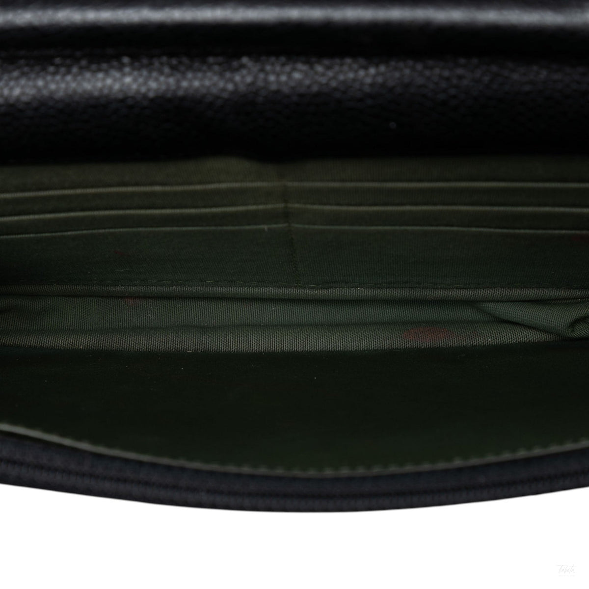 Second hand Chanel Boy Caviar Leather Quilted Wallet on Chain Crossbody Black - Tabita Bags