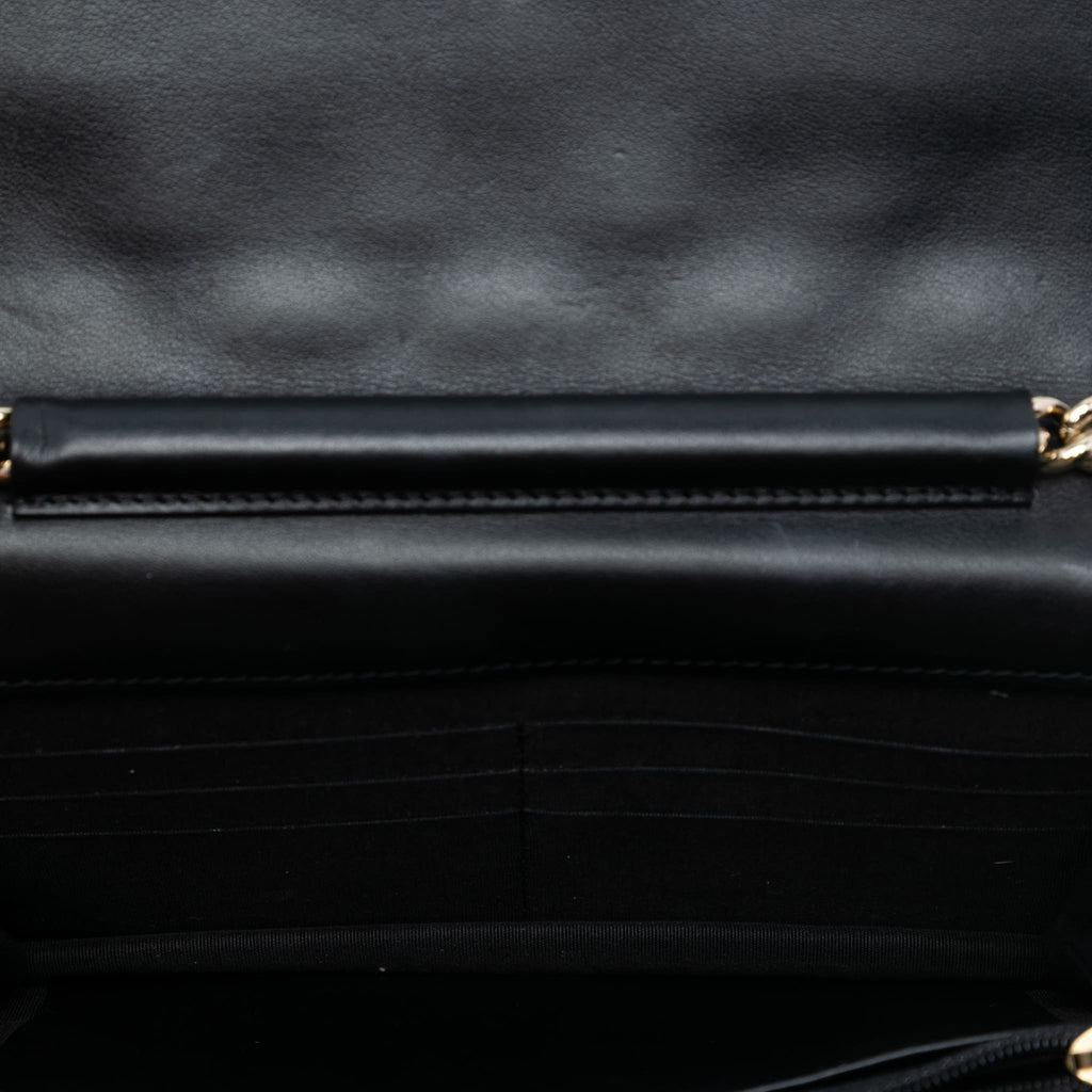 Second hand Chanel Boy Caviar Leather Quilted Wallet on Chain Crossbody Black - Tabita Bags
