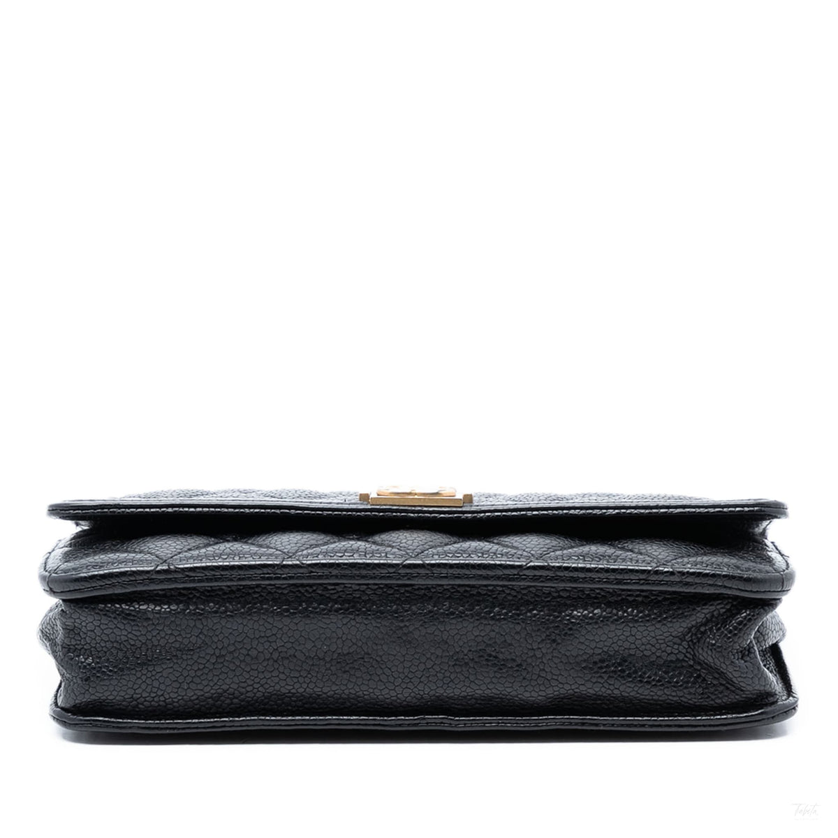 Second hand Chanel Boy Caviar Leather Quilted Wallet on Chain Crossbody Black - Tabita Bags