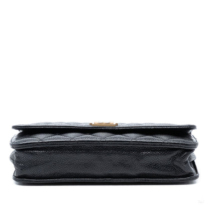 Second hand Chanel Boy Caviar Leather Quilted Wallet on Chain Crossbody Black - Tabita Bags