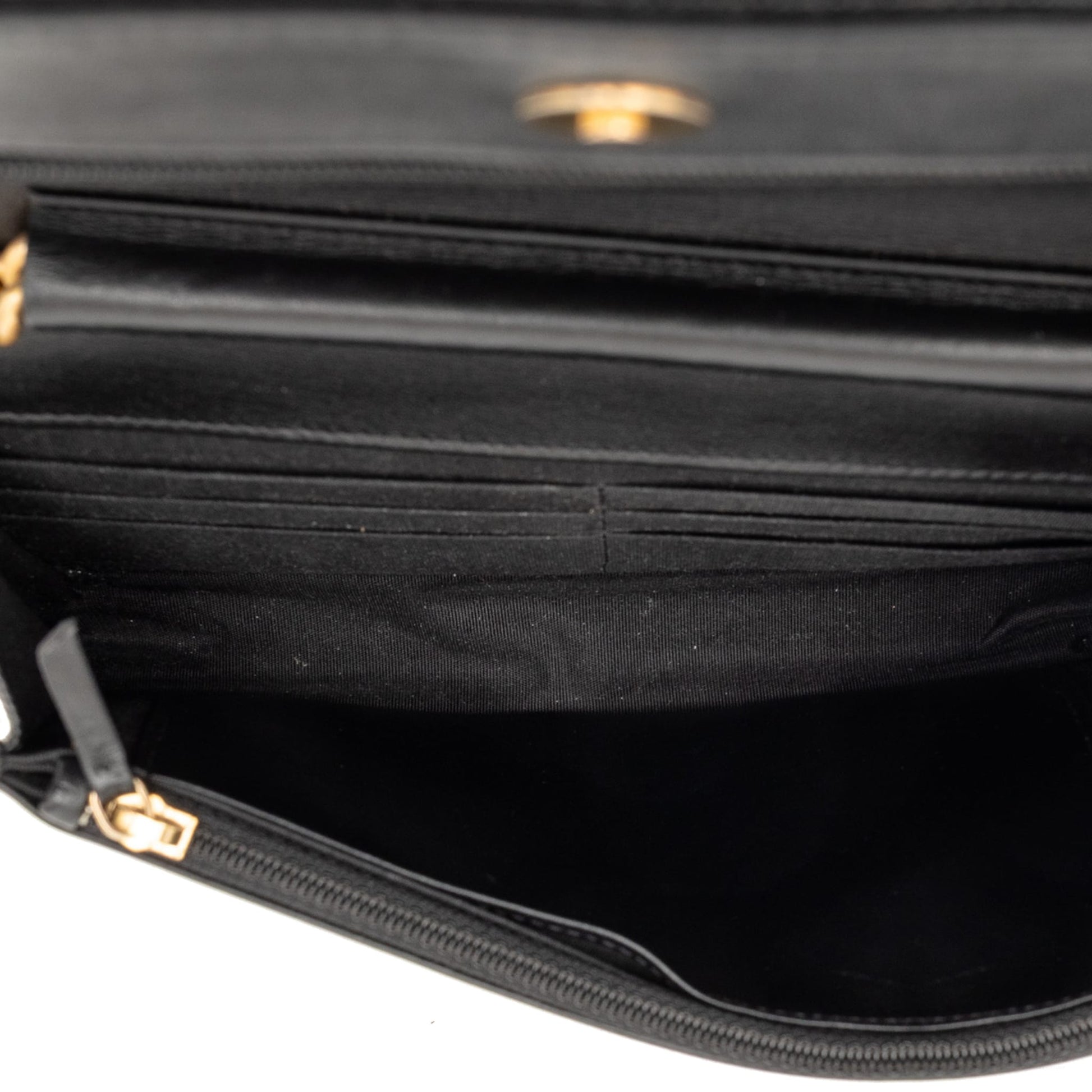 Second hand Chanel Boy Caviar Leather Quilted Wallet on Chain Crossbody Black - Tabita Bags