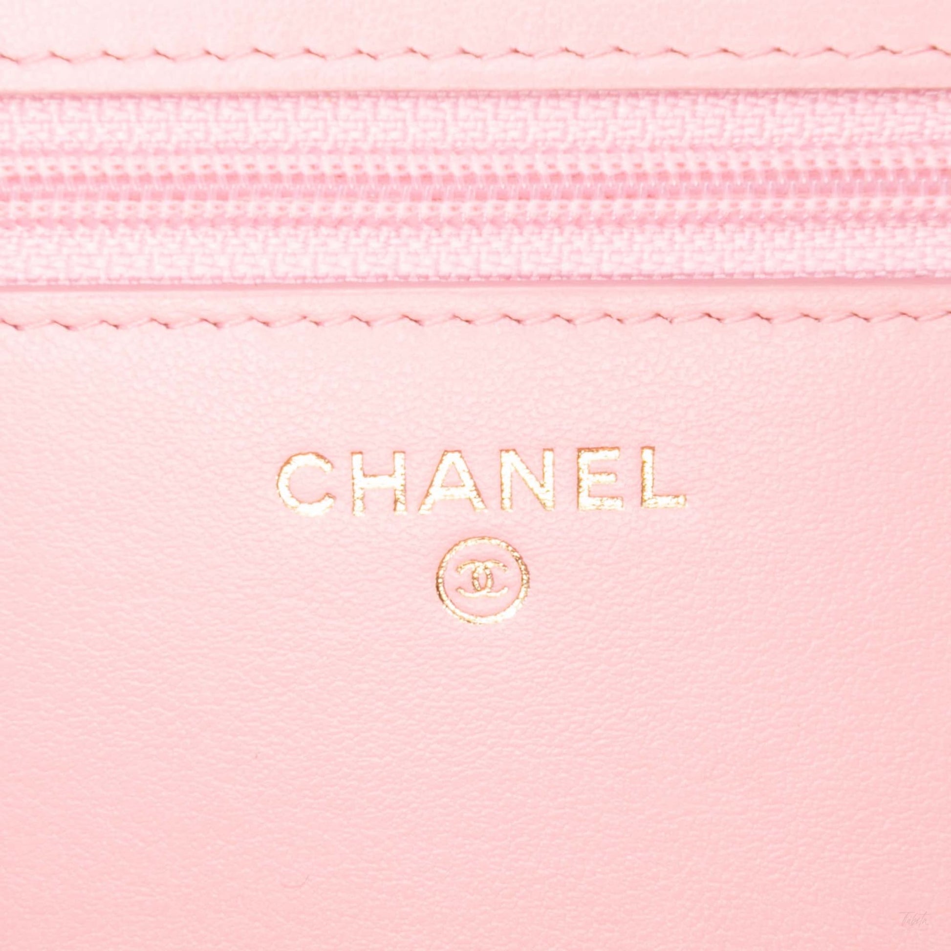 Second hand Chanel Boy Caviar Leather Quilted Wallet on Chain Crossbody Pink - Tabita Bags