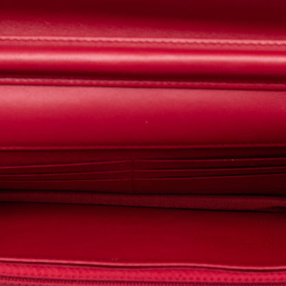 Second hand Chanel Boy Caviar Leather Quilted Wallet on Chain Crossbody Red - Tabita Bags