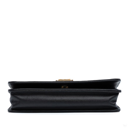 Second hand Chanel Boy Lambskin Leather Chevron Wallet on Chain Crossbody Black - Tabita Bags