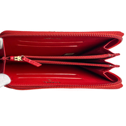 Second hand Chanel Boy Lambskin Leather Matelassè Zip Wallet Raspberry Red - Tabita Bags