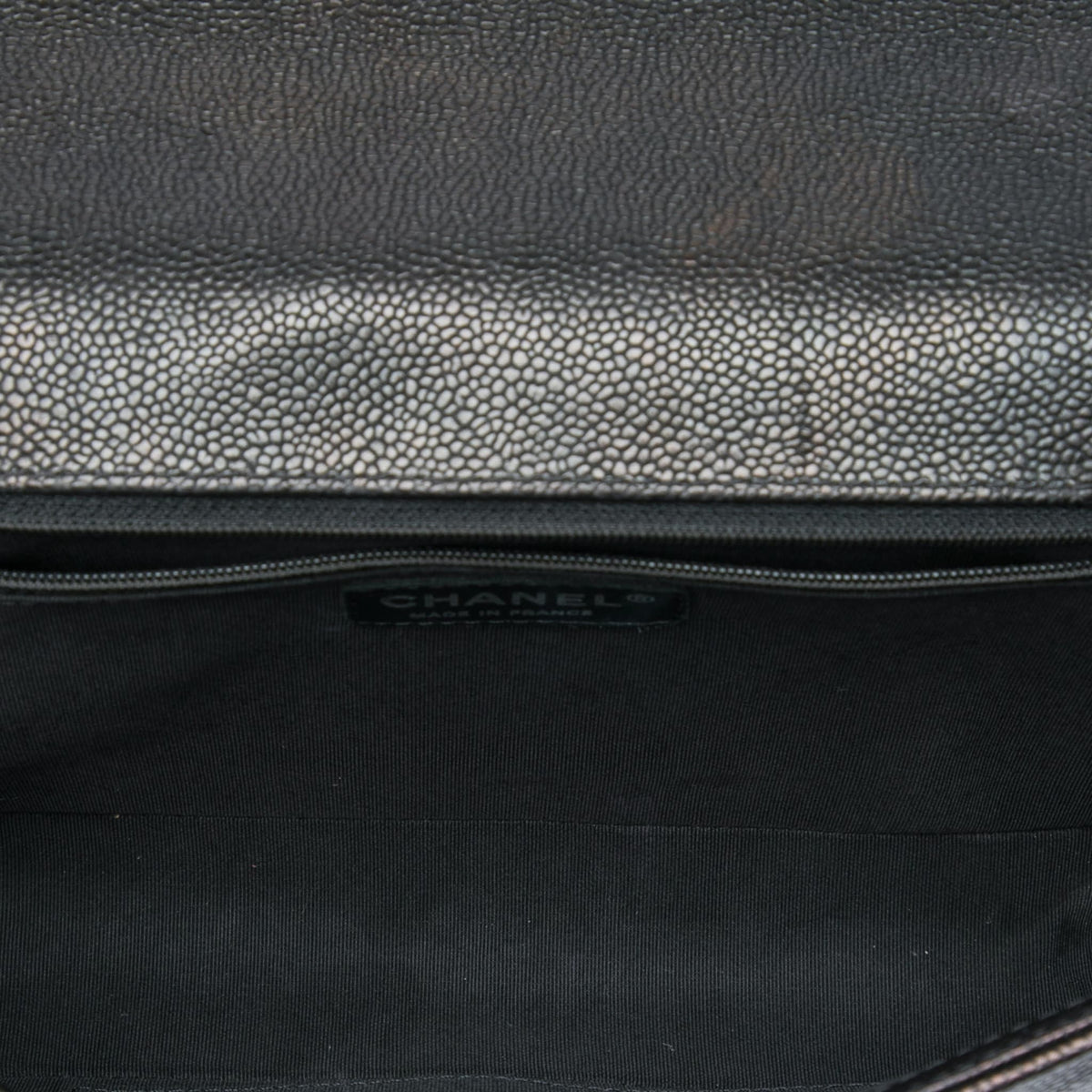Second hand Chanel Boy Large Caviar Leather Quilted Flap Shoulder Bag Black - Tabita Bags