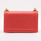 Second hand Chanel Boy Large Quilted Lambskin Leather 2 - Ways Flap Bag Coral Red - Tabita Bags