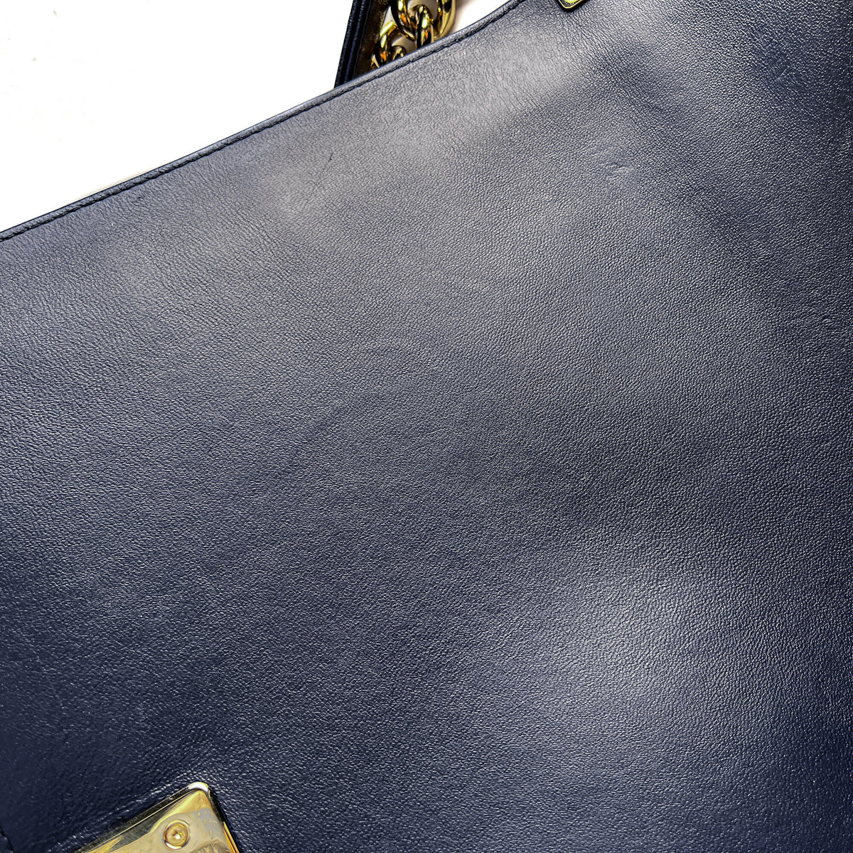 Second hand Chanel Boy Large Quilted Lambskin Leather 2 - Ways Flap Bag Navy - Tabita Bags