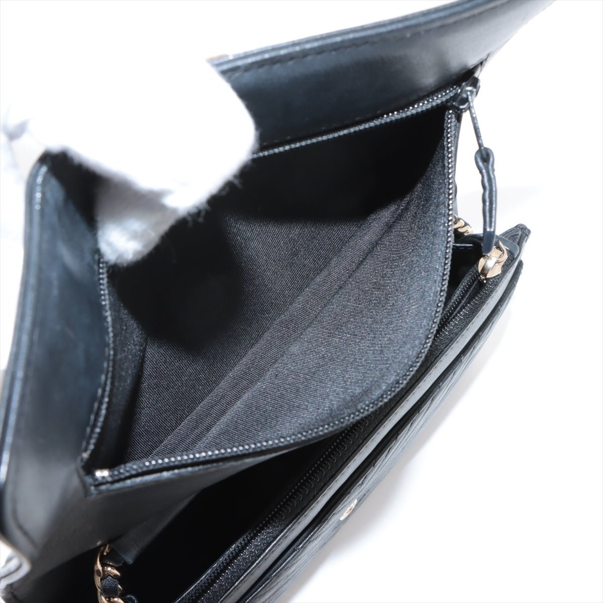 Second hand Chanel Boy Leather Wallet on Chain Clutch Black - Tabita Bags