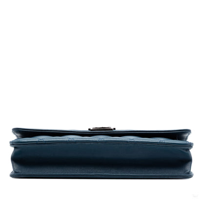 Second hand Chanel Boy Leather Wallet on Chain Clutch Blue - Tabita Bags