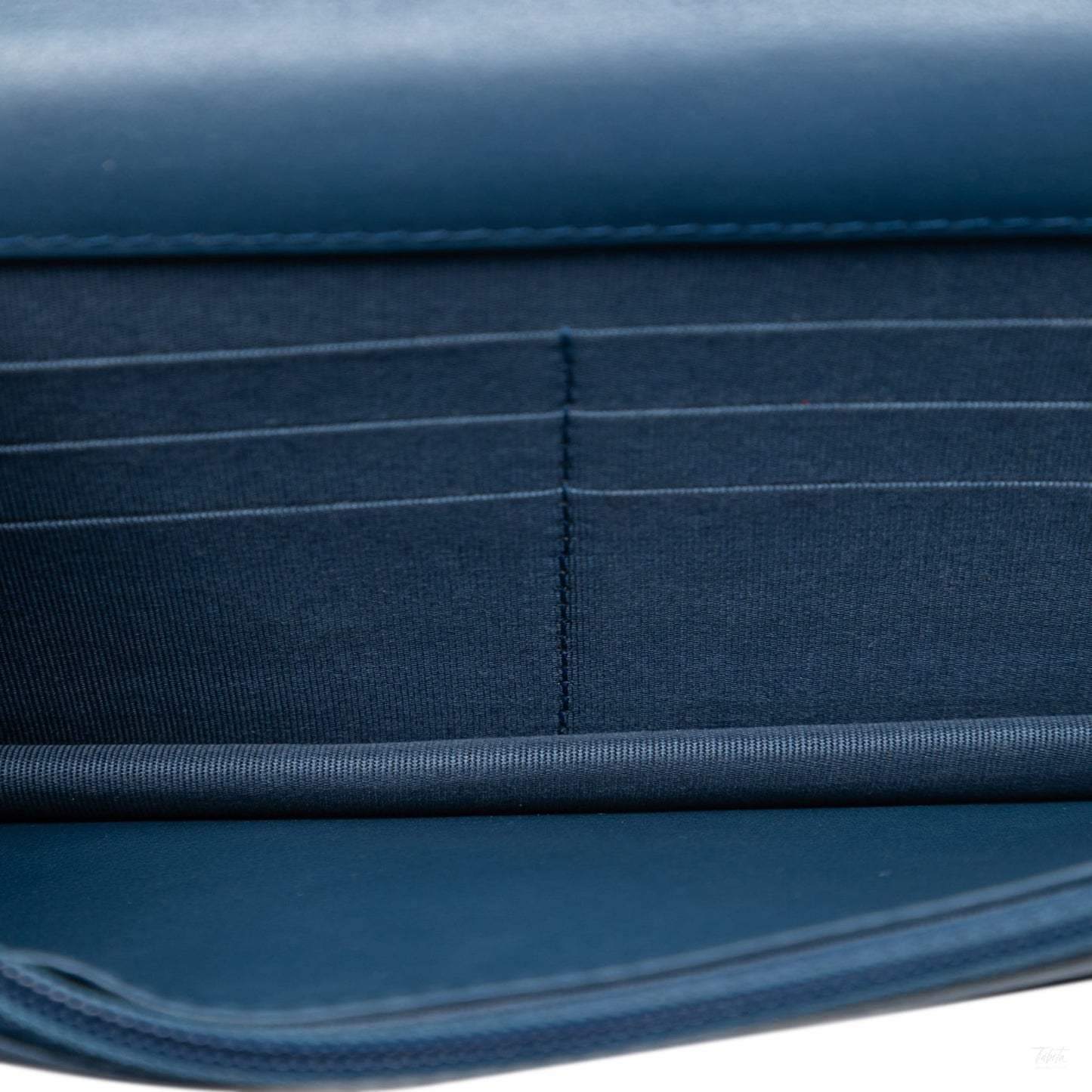 Second hand Chanel Boy Leather Wallet on Chain Clutch Blue - Tabita Bags