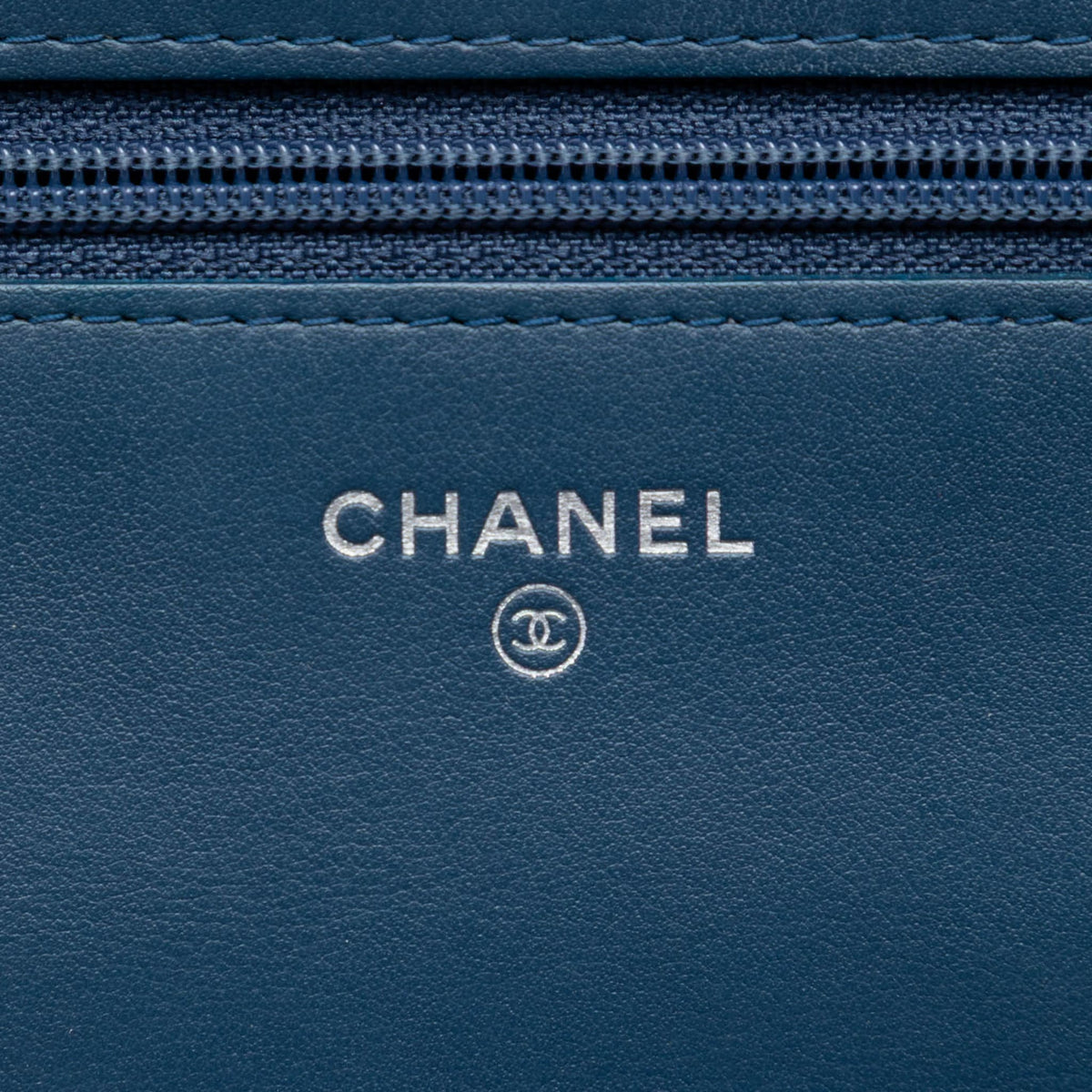 Second hand Chanel Boy Leather Wallet on Chain Clutch Blue - Tabita Bags