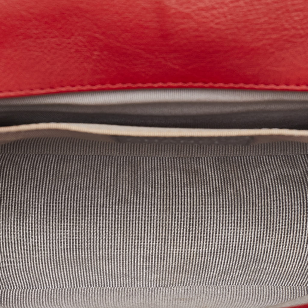 Second hand Chanel Boy Medium Calfskin Leather Double Stitch Quilted Shoulder Bag Red - Tabita Bags