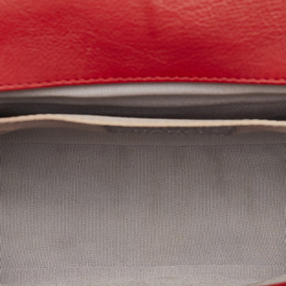 Second hand Chanel Boy Medium Calfskin Leather Double Stitch Quilted Shoulder Bag Red - Tabita Bags