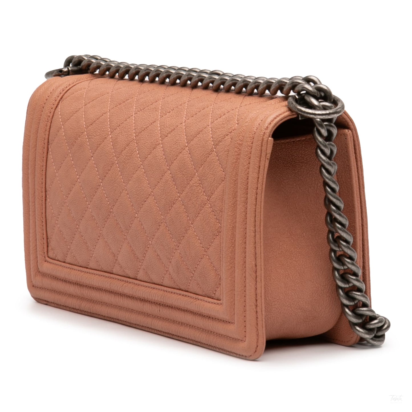 Second hand Chanel Boy Medium Caviar Leather Quilted Shoulder Bag Brown - Tabita Bags