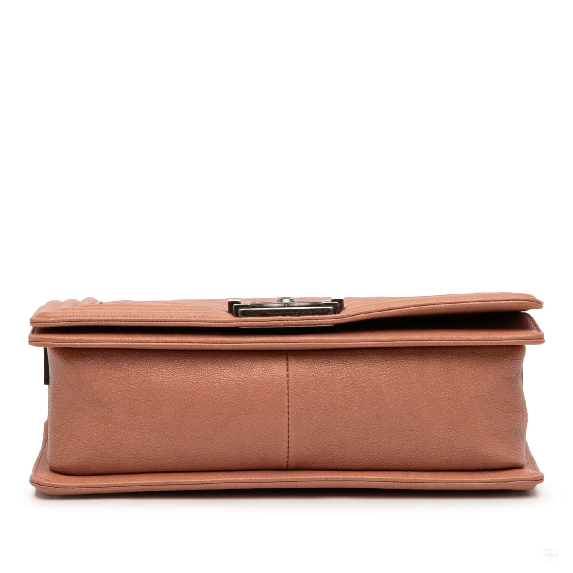 Second hand Chanel Boy Medium Caviar Leather Quilted Shoulder Bag Brown - Tabita Bags