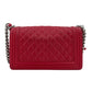 Second hand Chanel Boy Medium Perforated Lambskin Leather Flap Bag Raspberry - Tabita Bags