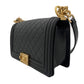 Second hand Chanel Boy Medium Quilted Lambskin Leather Bag Black - Tabita Bags