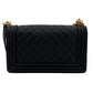 Second hand Chanel Boy Medium Quilted Lambskin Leather Bag Black - Tabita Bags