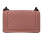 Second hand Chanel Boy Medium Quilted Lambskin Leather Bag Pink - Tabita Bags