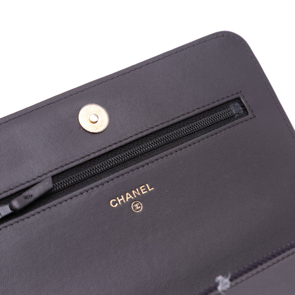 Second hand Chanel Boy Quilted Lambskin Leather Wallet on Chain Crossbody Brown - Tabita Bags