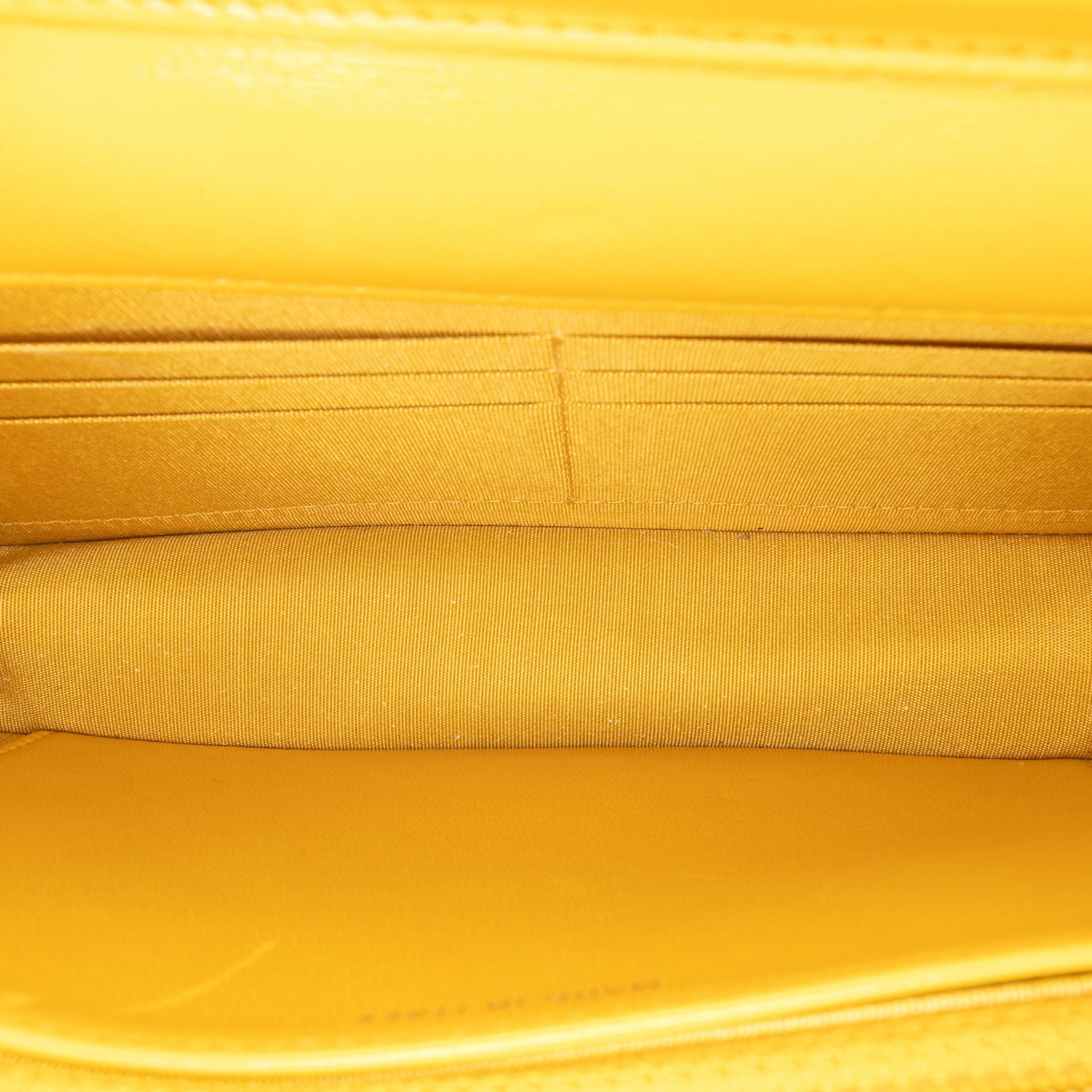 Second hand Chanel Boy Quilted Lambskin Leather Wallet on Chain Crossbody Yellow - Tabita Bags