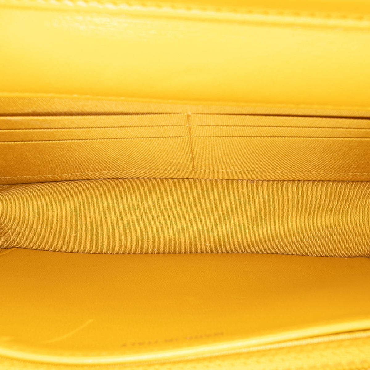 Second hand Chanel Boy Quilted Lambskin Leather Wallet on Chain Crossbody Yellow - Tabita Bags