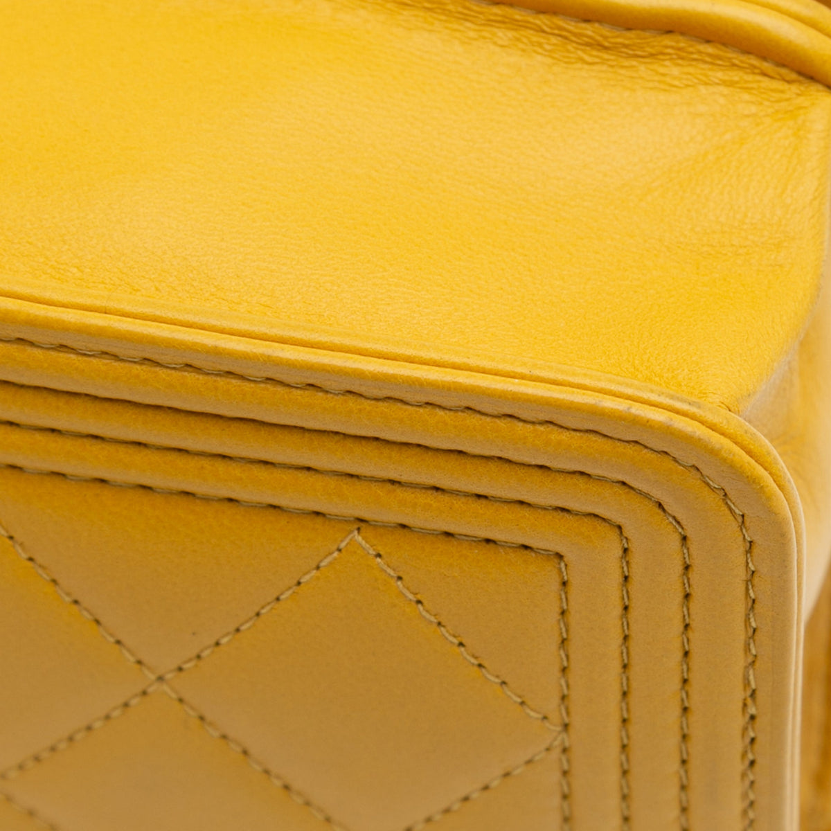 Second hand Chanel Boy Quilted Lambskin Leather Wallet on Chain Crossbody Yellow - Tabita Bags