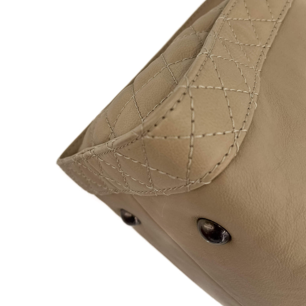 Second hand Chanel Boy Reverso Quilted Tote Bag Beige - Tabita Bags