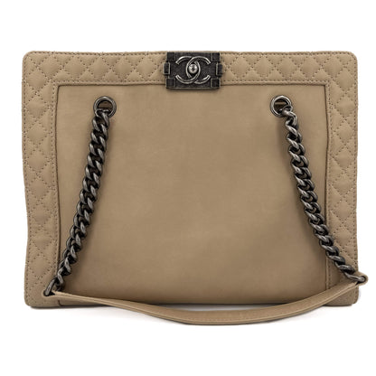 Second hand Chanel Boy Reverso Quilted Tote Bag Beige - Tabita Bags