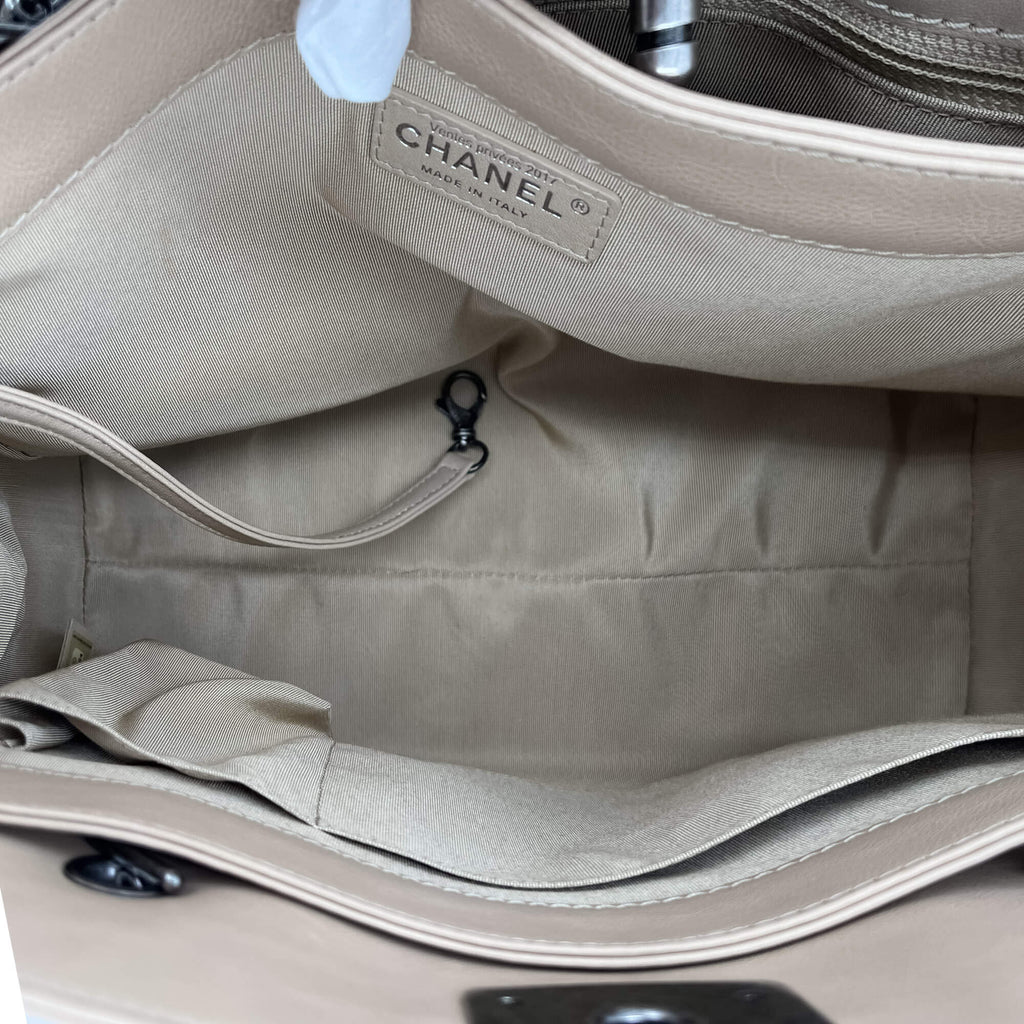 Second hand Chanel Boy Reverso Quilted Tote Bag Beige - Tabita Bags